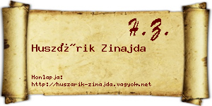 Huszárik Zinajda névjegykártya